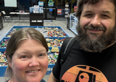 Katherine and Adam standing in the Store just before opening